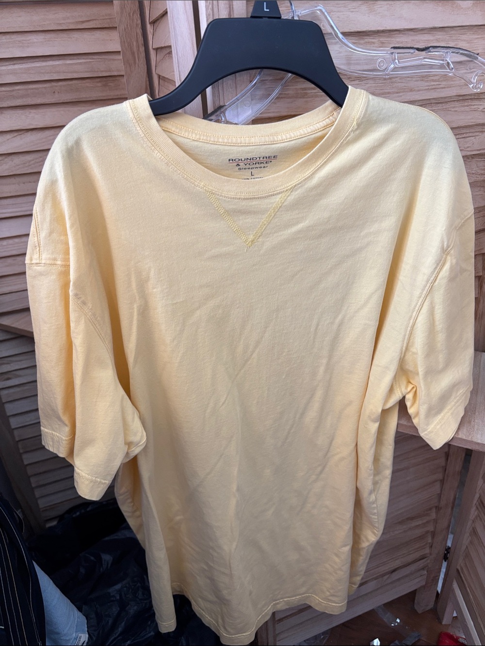 Roundtree & Yorke Yellow Short Sleeve Sleep Tee Large